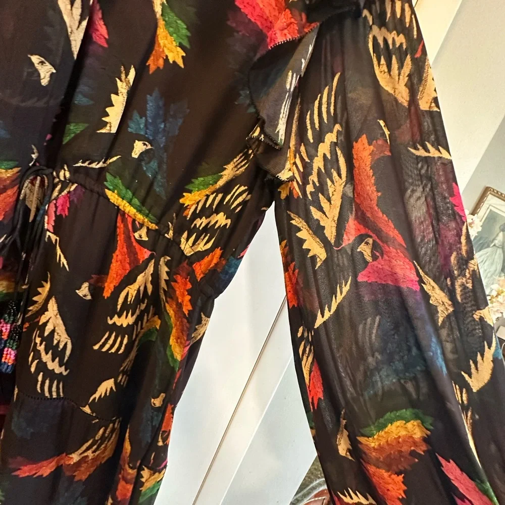 FARM Rio Black Multi-Color Printed Tiered Maxi Dress - Picture 7 of 14